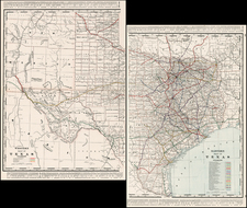 Texas and Southwest Map By George F. Cram