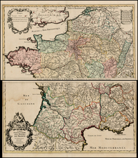 France Map By Johannes Covens  &  Cornelis Mortier