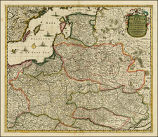 Poland, Russia, Ukraine and Baltic Countries Map By Frederick De Wit