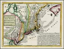 New England and Mid-Atlantic Map By Herman Moll