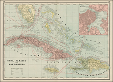 Caribbean Map By George F. Cram