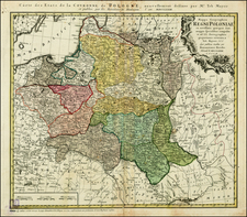 Poland and Baltic Countries Map By Homann Heirs / Tobias Mayer