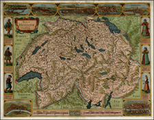 Switzerland Map By Jodocus Hondius