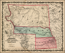 Plains and Rocky Mountains Map By Alvin Jewett Johnson  &  Ross C. Browning