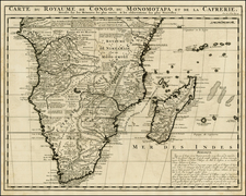 South Africa and East Africa Map By Henri Chatelain