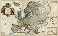 Europe and Europe Map By Herman Moll