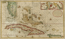 Florida, Southeast and Caribbean Map By Gerard Van Keulen