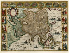 Asia and Asia Map By Willem Janszoon Blaeu