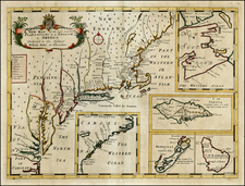 Atlantic Ocean, New England, Mid-Atlantic and Caribbean Map By Edward Wells