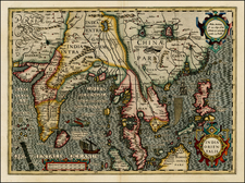 China, India, Southeast Asia and Philippines Map By Jodocus Hondius