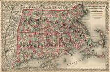 New England Map By G.W.  & C.B. Colton