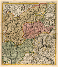 Austria and Italy Map By Cornelis II Danckerts