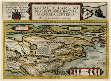 Polar Maps, United States and North America Map By Cornelis de Jode