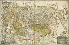 Russia, Ukraine, China, Japan, Korea, India, Central Asia & Caucasus and Russia in Asia Map By Philipp Johann Strahlenberg