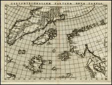 Polar Maps, Atlantic Ocean, Scandinavia and Balearic Islands Map By Girolamo Ruscelli