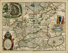 Poland, Russia, Ukraine, Baltic Countries and Russia in Asia Map By Willem Janszoon Blaeu