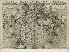 World and World Map By Girolamo Ruscelli