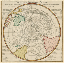 World, Polar Maps, Australia & Oceania, Australia and Oceania Map By Jacques Nicolas Bellin