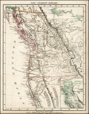 California and Canada Map By Carl Flemming