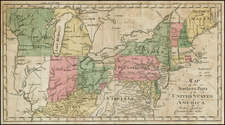 New England, Southeast and Midwest Map By Abraham Bradley