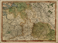 Netherlands and Belgium Map By  Gerard Mercator