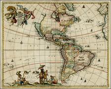 Western Hemisphere, South America and America Map By John Ogilby