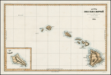 Hawaii and Hawaii Map By Jules Sebastian Cesar Dumont-D'Urville