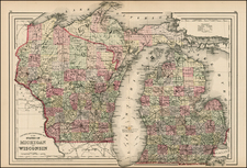 Midwest Map By Samuel Augustus Mitchell Jr.