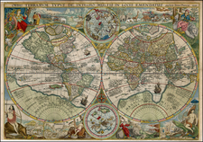 World, World, Celestial Maps and Curiosities Map By Petrus Plancius