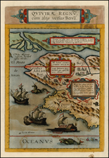 Polar Maps, Alaska, Pacific, California and Canada Map By Cornelis de Jode