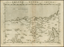 Middle East, Egypt and North Africa Map By Girolamo Ruscelli