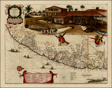 South America and Brazil Map By Gaspar Barleus / Johannes Blaeu