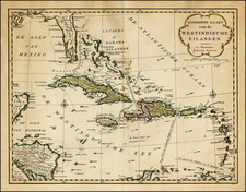 Florida and Caribbean Map By Isaak Tirion