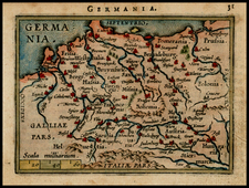 Austria, Poland, Hungary, Czech Republic & Slovakia, Baltic Countries and Germany Map By Abraham Ortelius