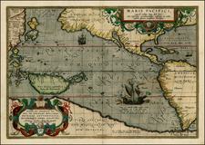 Western Hemisphere, Polar Maps, South America, Pacific, Australia, Oceania and America Map By Abraham Ortelius