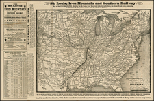 South, Midwest, Plains and Asia Map By St. Louis, Iron Mountain  &  Southern Railway