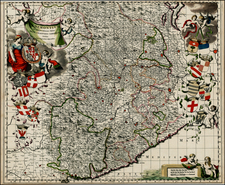 Pedemontium et reliquae Ditiones Italiae Regia Celsitudini Sabaudicae Subditae Cum Regionibus adjacentibus By Johannes Blaeu