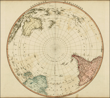 Southern Hemisphere, Polar Maps, Australia and Oceania Map By William Faden