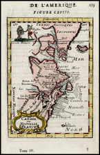 United States, New England, Mid-Atlantic and Canada Map By Alain Manesson Mallet