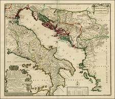 Austria, Balkans and Italy Map By Nicolas de Fer / Guillaume Danet