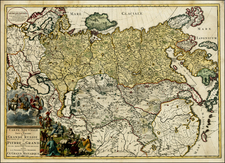 Russia, Central Asia & Caucasus and Russia in Asia Map By Reiner & Joshua Ottens