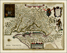 Mid-Atlantic and Southeast Map By Willem Janszoon Blaeu