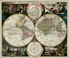 World and World Map By Nicolaes Visscher I