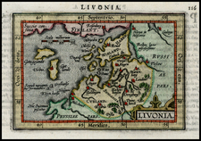 Baltic Countries Map By Abraham Ortelius