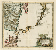 China, Japan and Russia in Asia Map By Jacques Nicolas Bellin