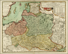 Poland, Russia, Ukraine and Baltic Countries Map By Nicolas de Fer / Louis Charles Desnos