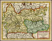 Austria and Italy Map By Didier Robert de Vaugondy