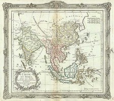 Asia, China, India, Southeast Asia and Philippines Map By Louis Brion de la Tour