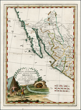 Texas, Southwest, Baja California and California Map By Giovanni Maria Cassini