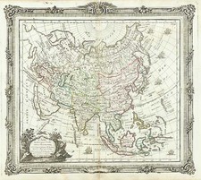 Asia and Asia Map By Louis Brion de la Tour